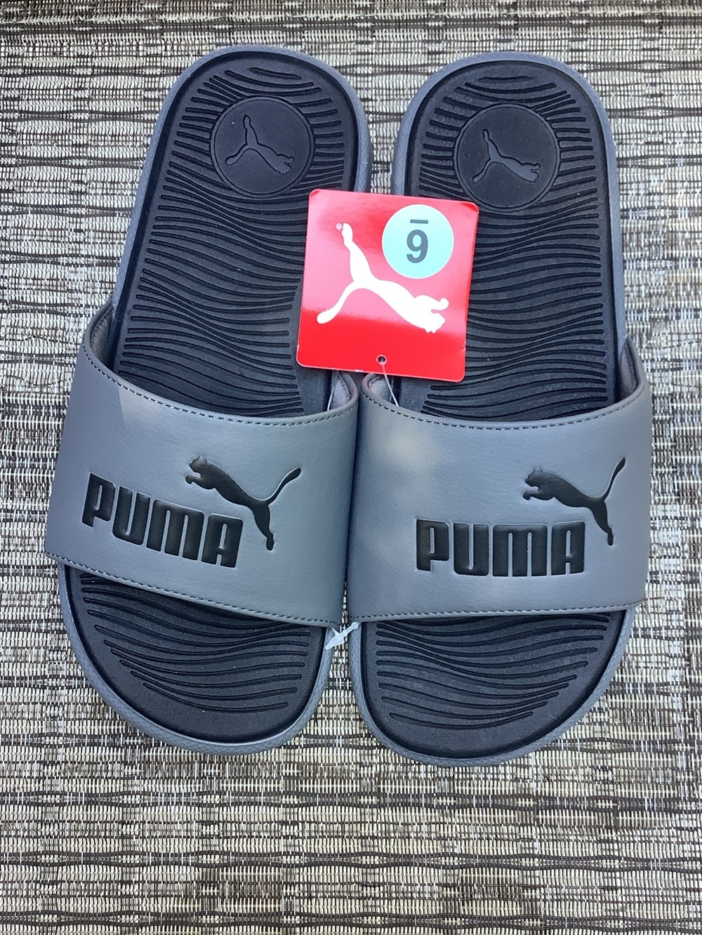 NWT Puma Kids Slides Pool Beach Summer Black Gray 6